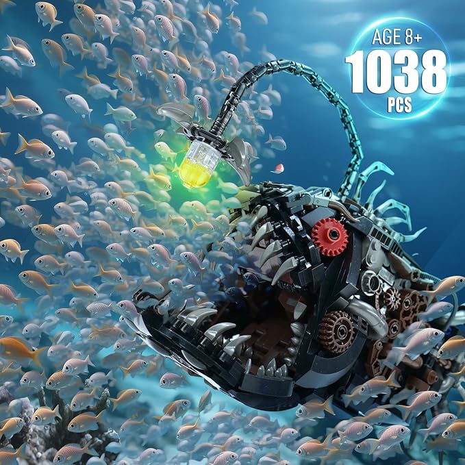 Mechanical Lantern Fish Building Block Set