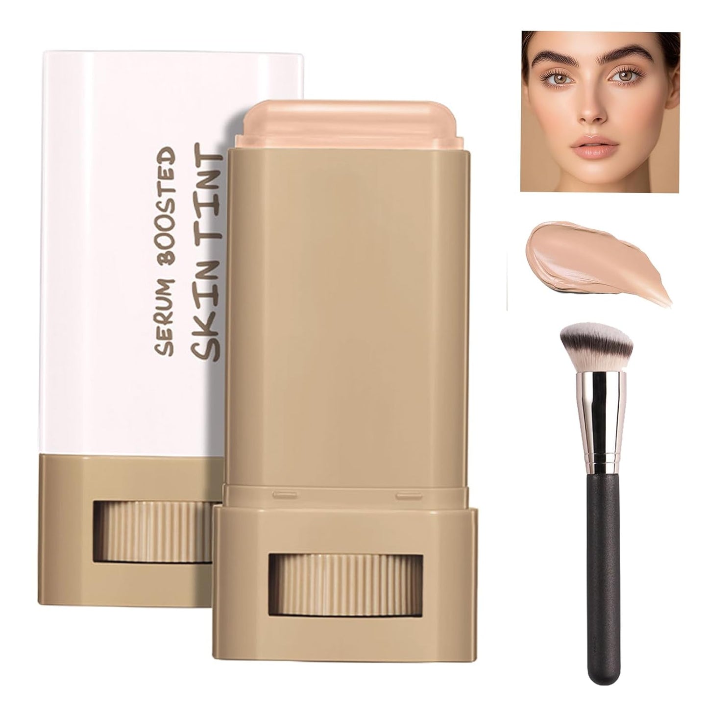 🔥🔥Foundation Stick Beauty Balm Serum Boosted Skin Tint🎁Free Concealer Brush