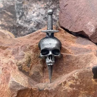💀100% Handmade - 🔥Vintage Gothic Skull Brooch......