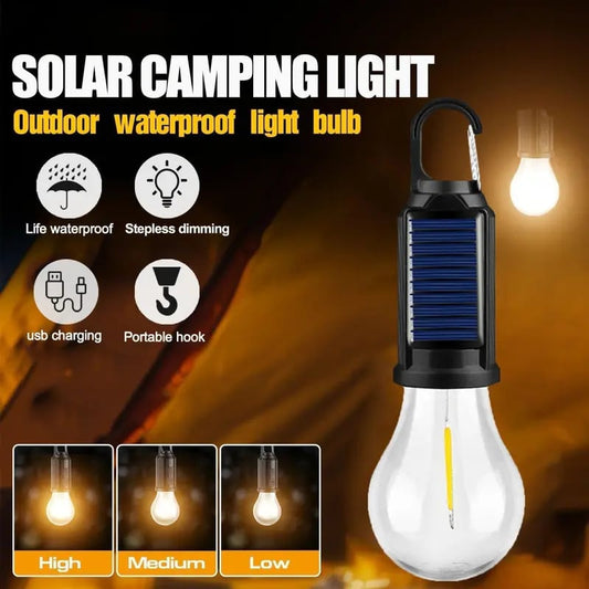 Solar Rechargeable Hooked Camping Light